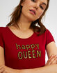 Tee-shirt rouge profond Happy Queen I.Code-2
