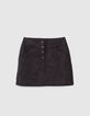 I.Code black quilted plant fabric short skirt-4
