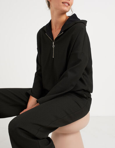 Blouse kaki zippée à carreaux et capuche I.Code