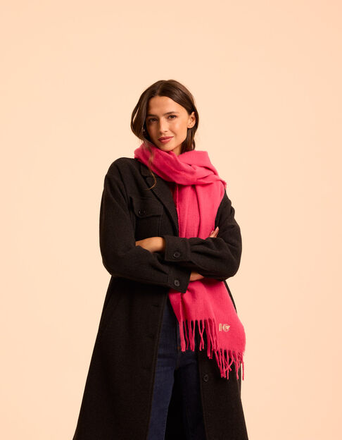 Roze sjaal geborduurd monogram IC I.Code