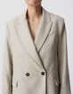 Graue Damenanzugjacke mit Lurex-Streifenmuster-4