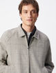 Taupe Bomberjacke Rei&szlig;verschluss Karo-5