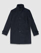 Blauer Trenchcoat mit abnehmbarem Kragen-7