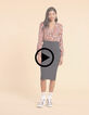 Blusa camel estampado tachista multicolor I.Code-8