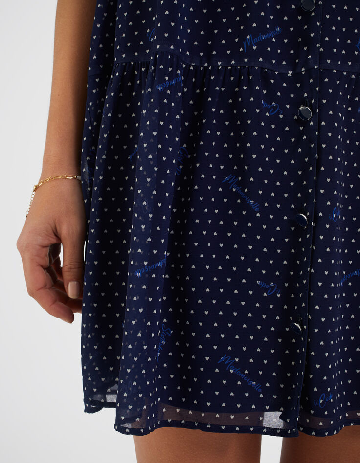 Robe indigo à imprimé petits cœurs I.Code-5