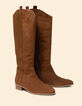 I.Code camel suede cowboy boots-5