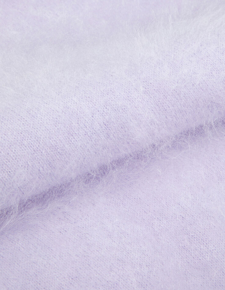 Fliederfarbener Kaschmir-Strickpullover f&uuml;r Damen-8