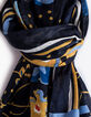 Blauer Schal mit Tupfen und Blumen Girl Positive I.Code-3