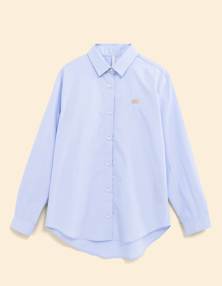 Chemise bleu ciel broderie monogramme I.Code-7