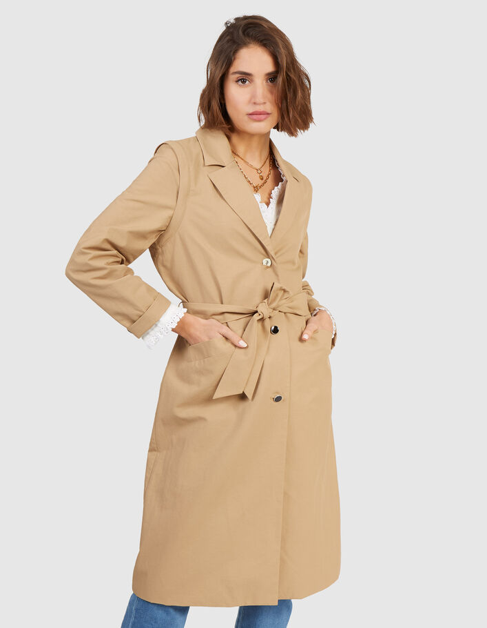 Trench beige à manches amovibles I.Code - I.CODE