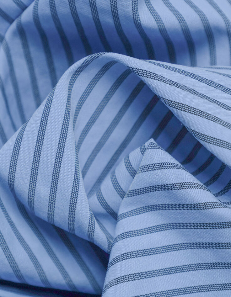Herren EASY CARE slim blau gestreiftes Hemd-10