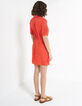 Robe chemise spicy orange à découpes laser fleurs I.Code-3