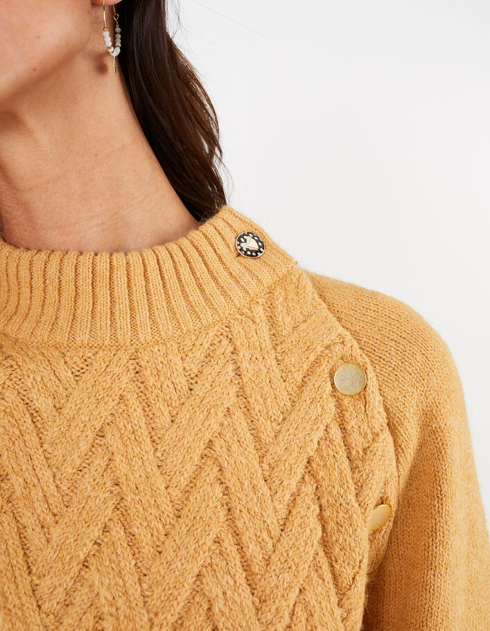 I.Code camel chevron motif knit sweater - I.CODE