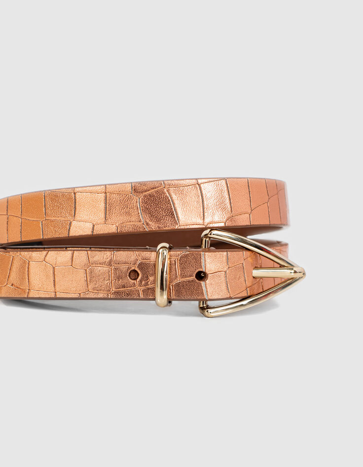 Metallic leren riem koperkleur I.Code-5 Metallic leren riem koperkleur I.Code-5