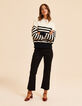 I.Code ecru sailor sweater with black stripes-8