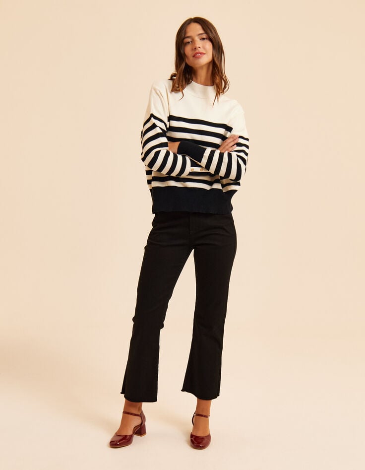 I.Code ecru sailor sweater with black stripes-8 I.Code ecru sailor sweater with black stripes-8