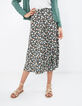 Blauwe midi-rok witte bloemenprint dames-2