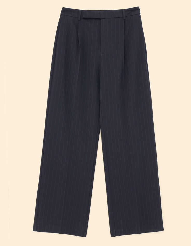 Pantalon de costume noir rayures tennis bleues I.Code-7