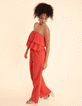 Combinaison-pantalon rouge broderie anglaise I.Code-1