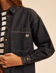 Camisa vaquera negra bordados monograma I.Code-8