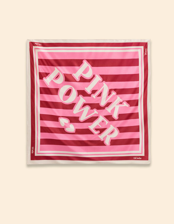 Ecru sjaal roze en rode strepen I.Code-3