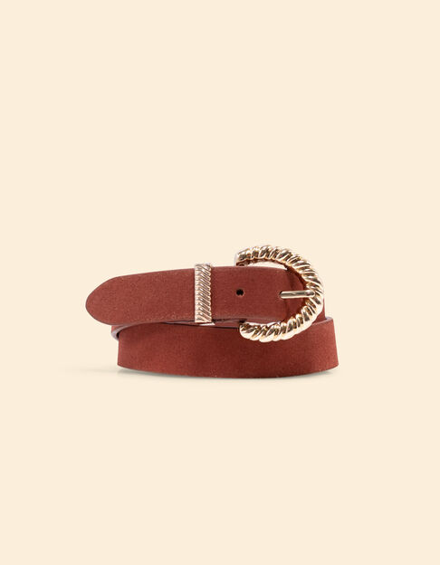 Ceinture marron à boucle dorée I.Code