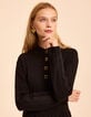 Robe manches longues noire tricot détails lurex I.Code-5 Robe manches longues noire tricot détails lurex I.Code-5