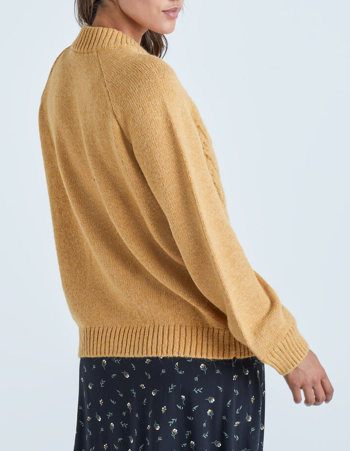 I.Code camel chevron motif knit sweater - I.CODE