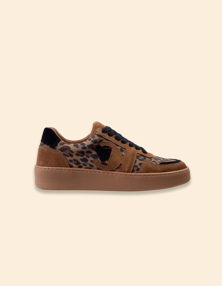 I.Code camel suede trainers with leopard motif-1 I.Code camel suede trainers with leopard motif-1