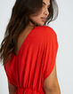 Mohnrotes Kleid, Tupfenjacquard I.Code-5