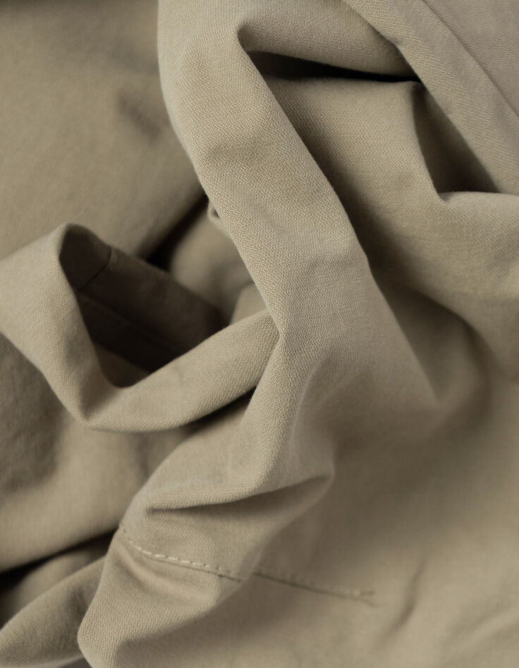 Khakifarbene Damen Ballonhose mit Abn&auml;hern-9