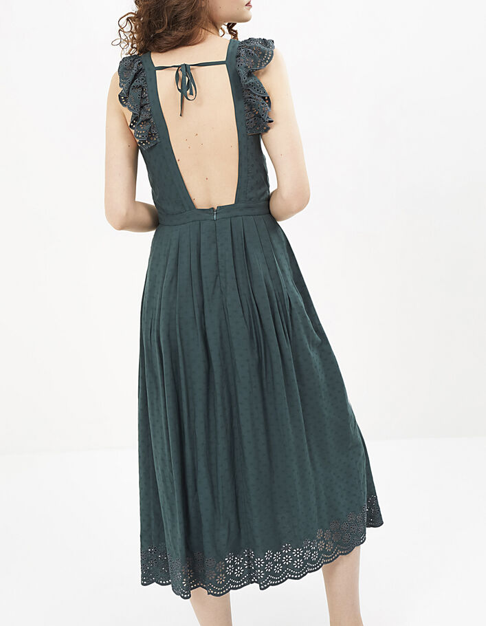 I.Code granite long dress with eyelet embroidery - I.CODE