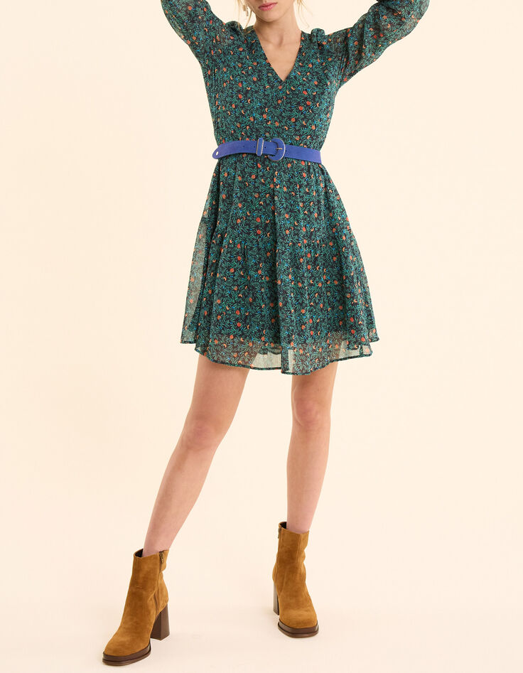 Robe verte imprim&eacute; fruits d'&eacute;t&eacute; I.Code-4