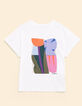 Weißes T-Shirt Grafik-Blumenmotiv I.Code x THE FEEBLES-7