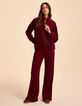 I.Code burgundy striped sherpa sweatshirt-7