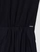 Zwarte maxi-jurk van bi-materiaal met knoopsluiting Dames-7