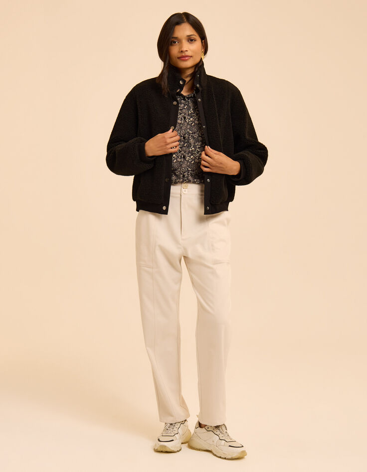 I.Code black paisley print long-sleeved blouse-7