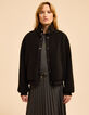 I.Code black sherpa jacket with high collar-2