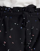 Schwarze Paperbag-Hose mit dezentem Fleckenmuster I.Code-5