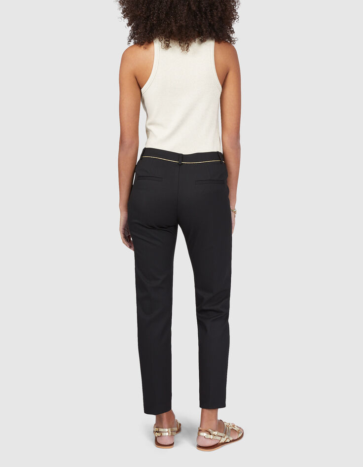 I.Code black geometric jacquard city trousers-3 I.Code black geometric jacquard city trousers-3