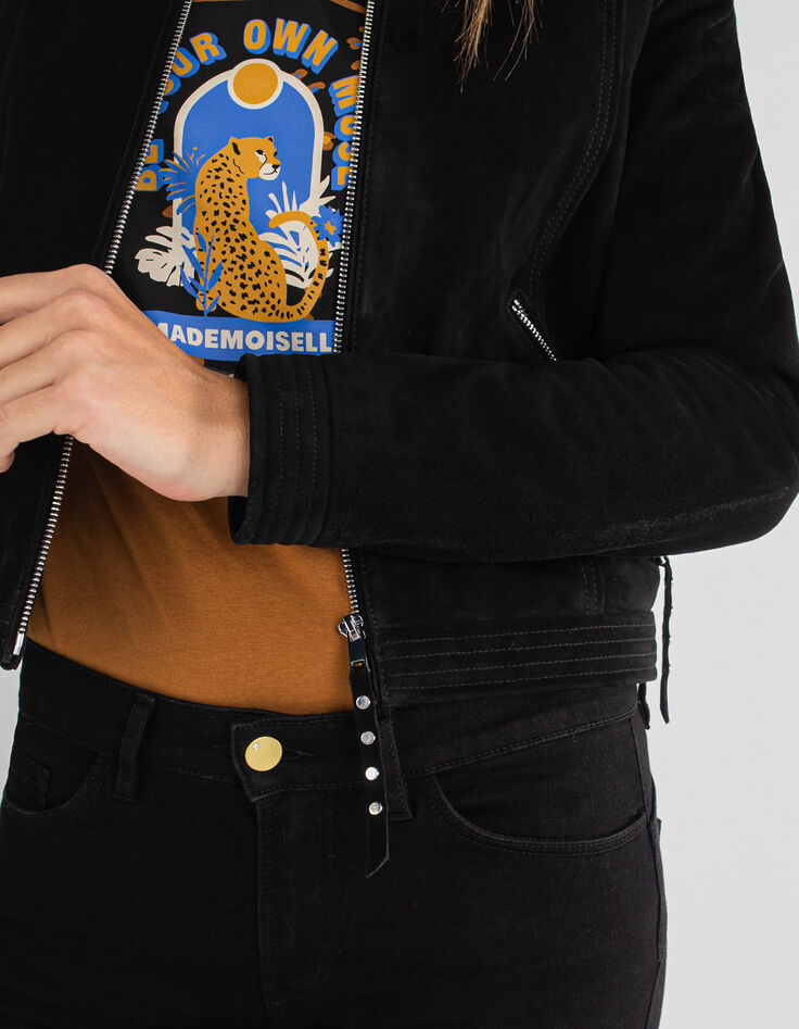 I.Code black suede jacket-2