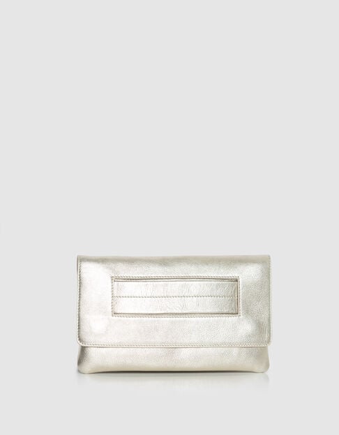 Women's gold metallic leather The clutch bag - IKKS