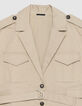 Mujer chaqueta sahariana sin mangas beige-6