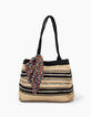 Sac cabas naturel en textile tressé brodé I.Code-2