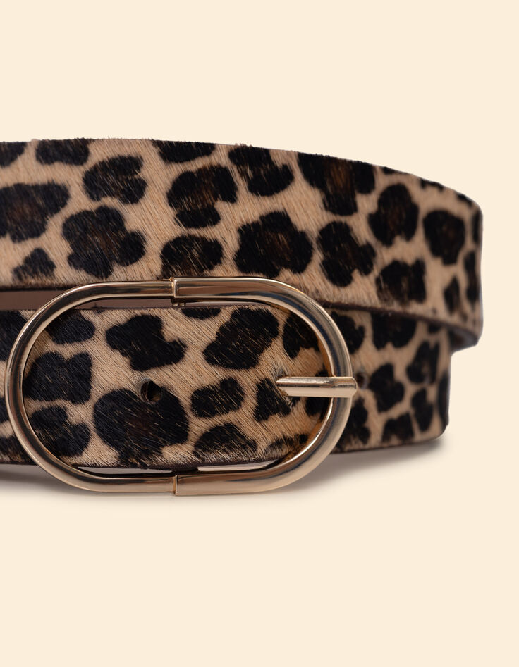 Cinturón de piel camel efecto leopardo I.Code-2