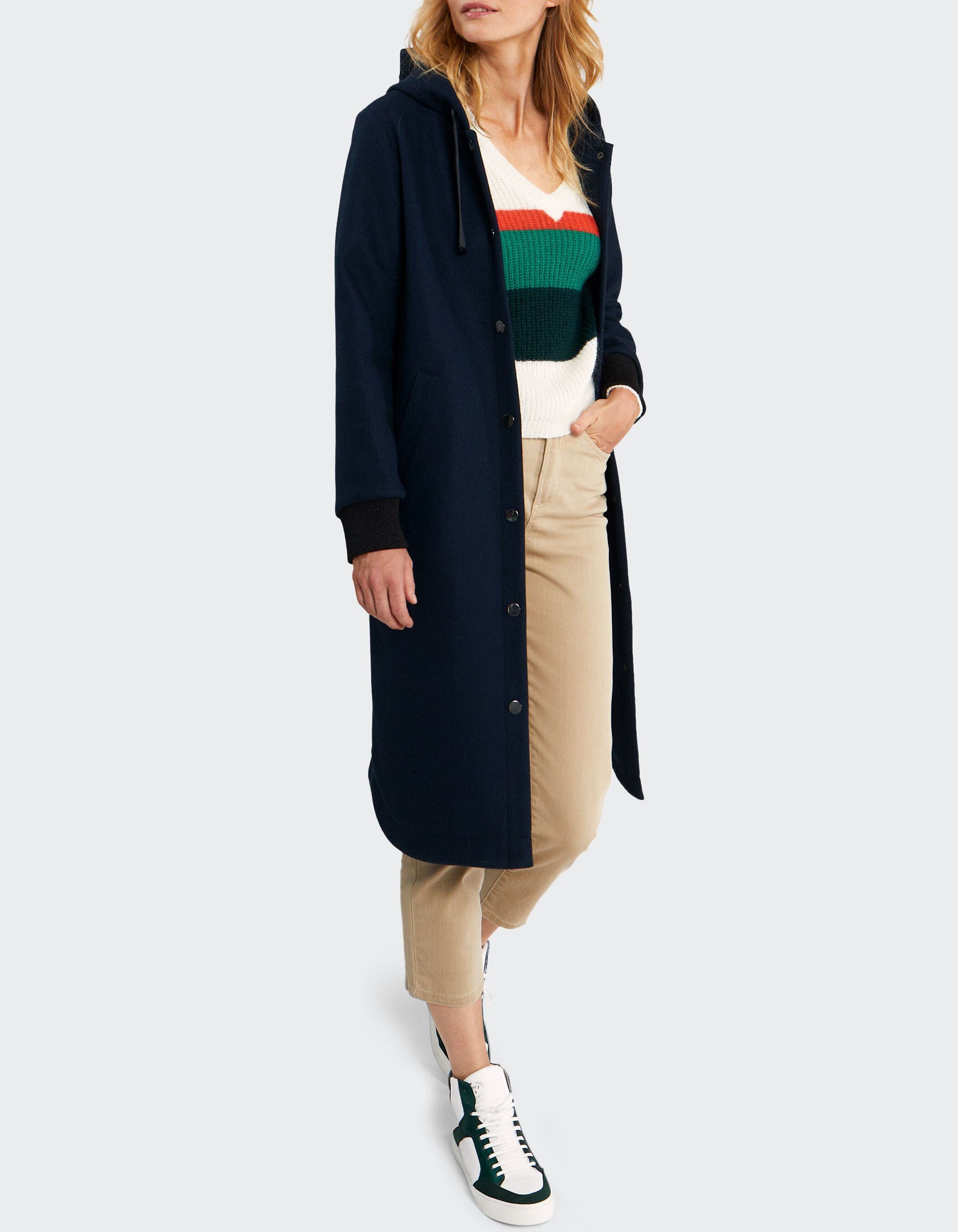 Manteau long marine esprit duffle coat I.Code