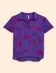 Indigo palm tree print top I.Code-6