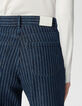 Gerade geschnittene Cropped-Damenjeans Streifenmotiv-6