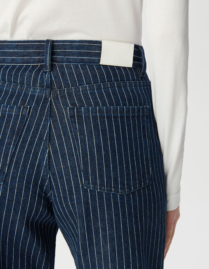 Gerade geschnittene Cropped-Damenjeans Streifenmotiv-6