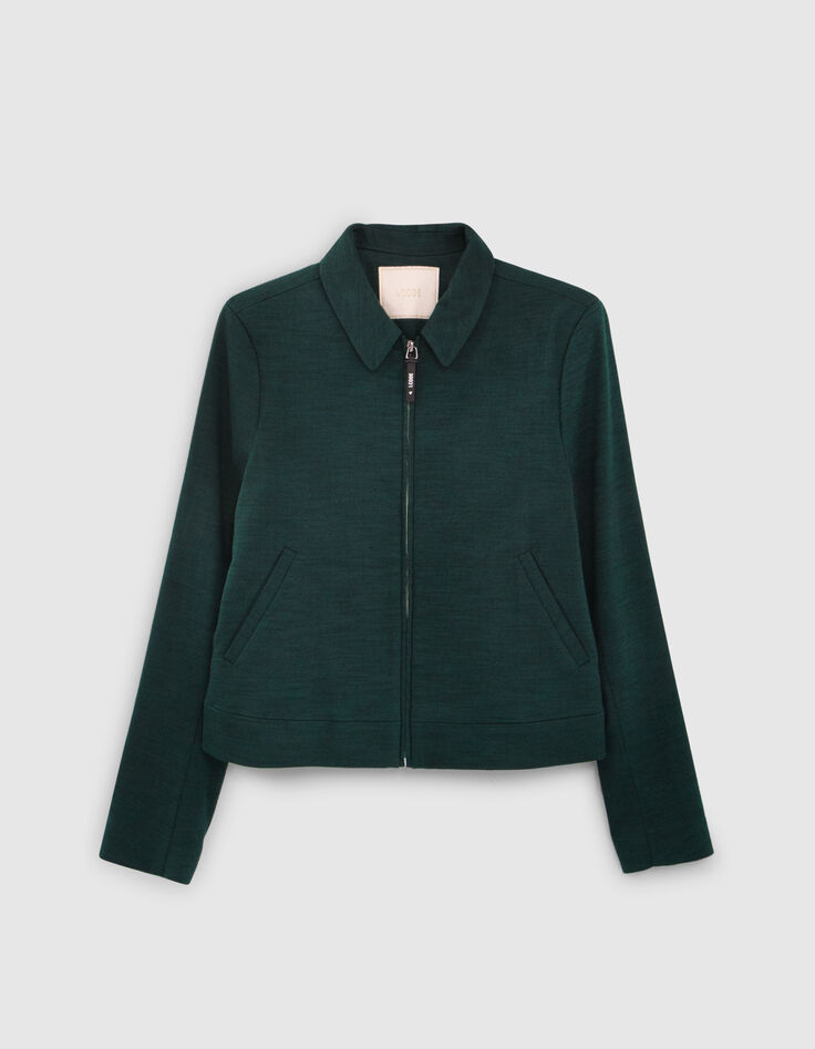 I.Code imperial green textured knit suit jacket-5